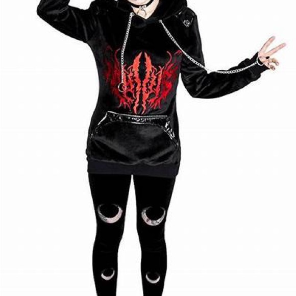 Restyle Double Crescent Velvet Leggings - Picture 2 of 6